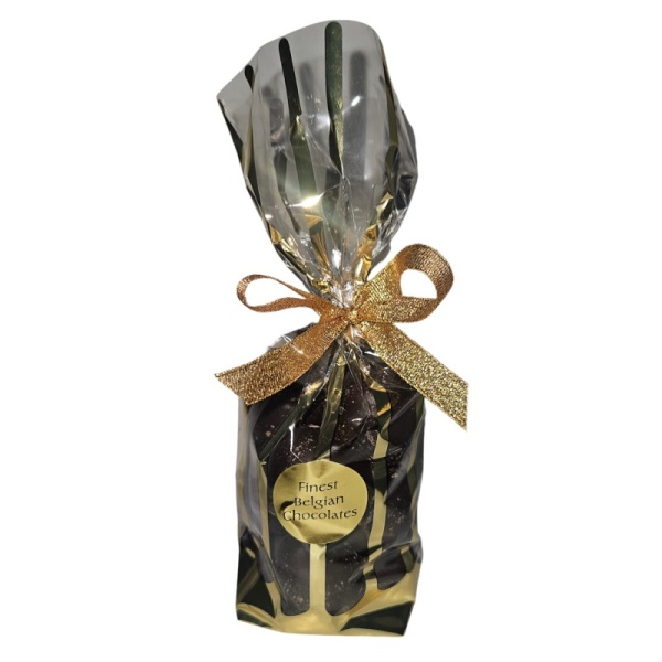 Whole Cherries in Cherry Liqueur Cerisettes Belgian Dark Chocolate In Gift Bag Duva Chocolates 180g